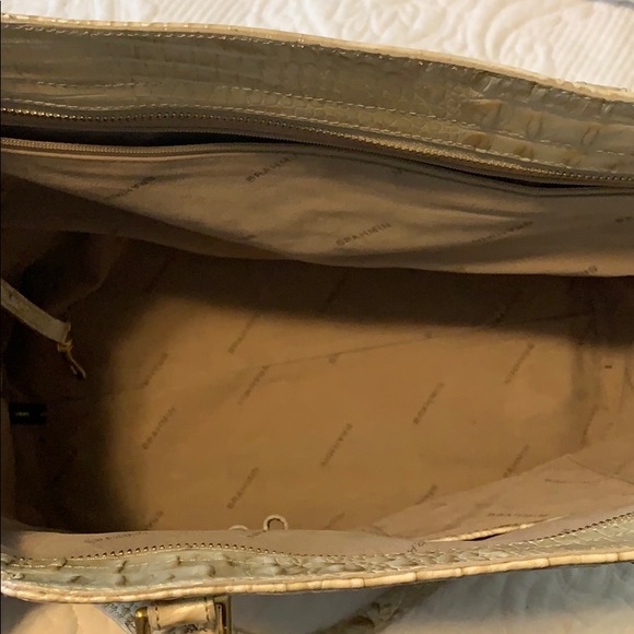 Brahmin Croc-embossed White Leather Tote - Picture 3 of 5
